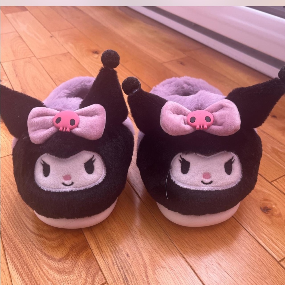 Sanrio Kuromi Kids Slippers - Black and Pink